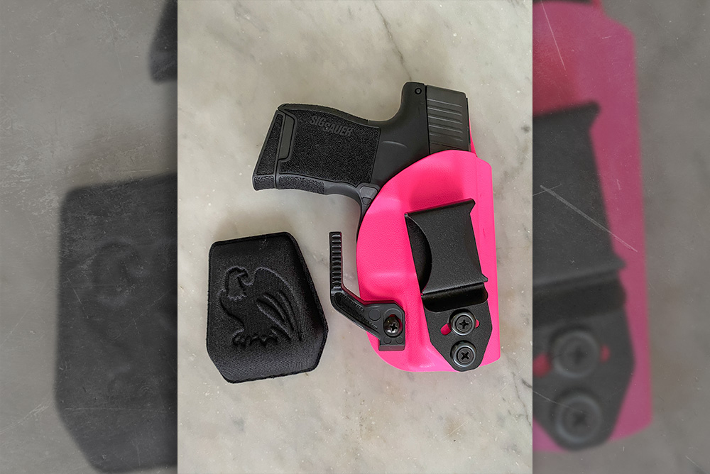 Holster Claw attack to a Vedder Holster next to a Vedder Holster Wedge