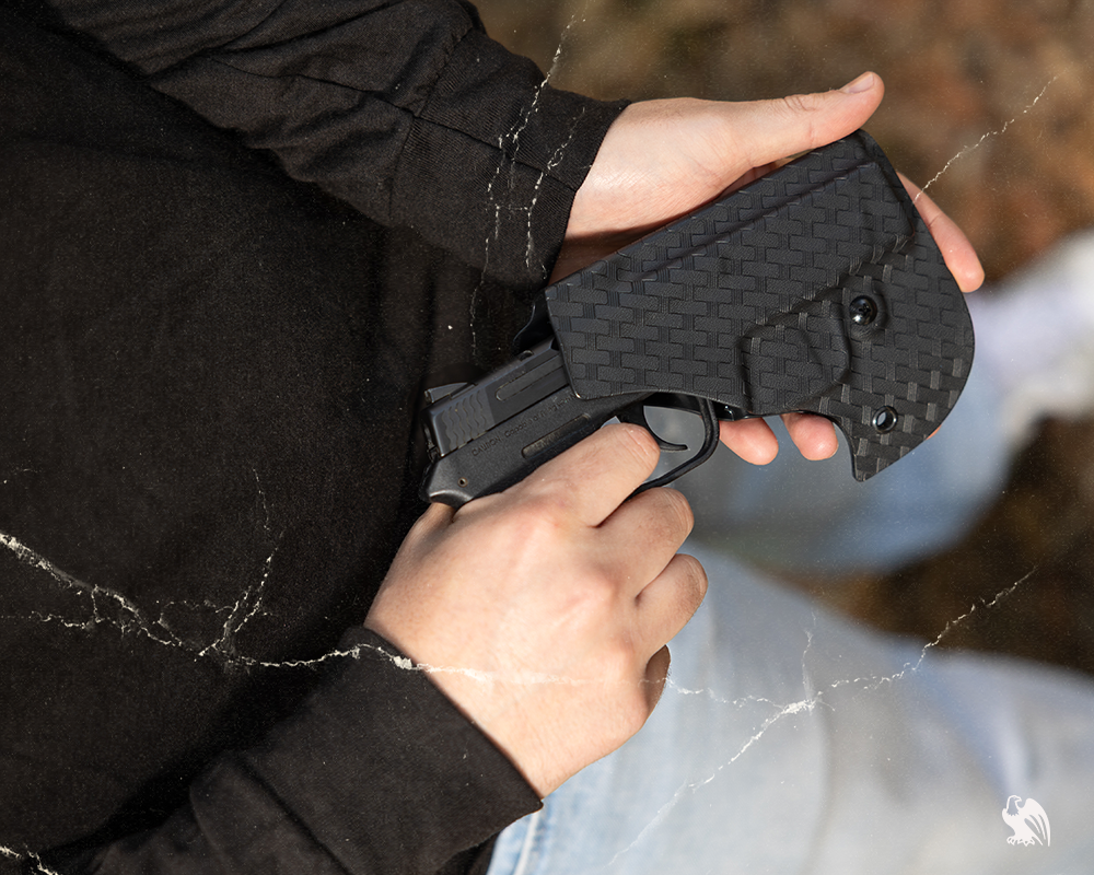 Smith & Wesson Bodyguard 380 being held inside a Vedder Holsters