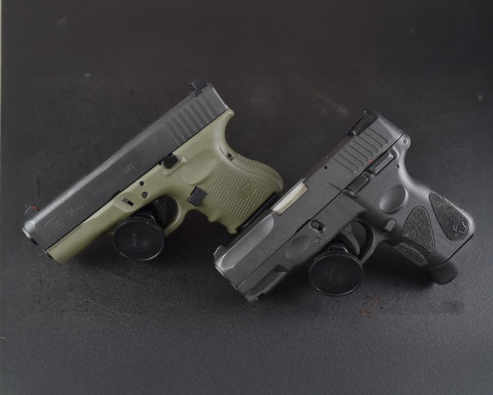 Both the Taurus G2C and the Glock 26 side by side.