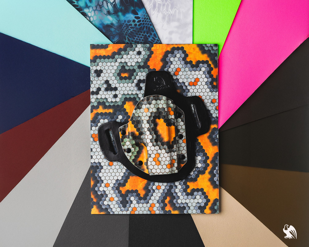 Quick Draw OWB Holster and underneath an array of different kydex colors offered by Vedder Holsters.
