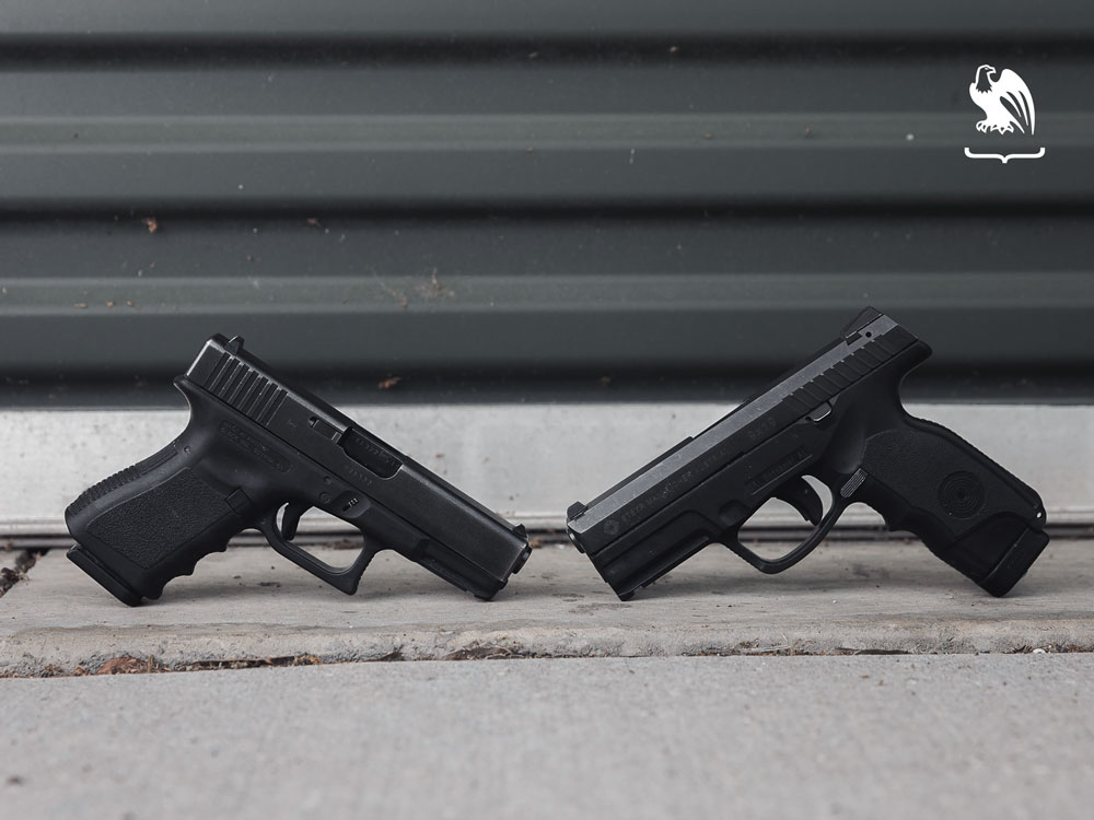 Glock 19 and Steyr M9A1 handguns