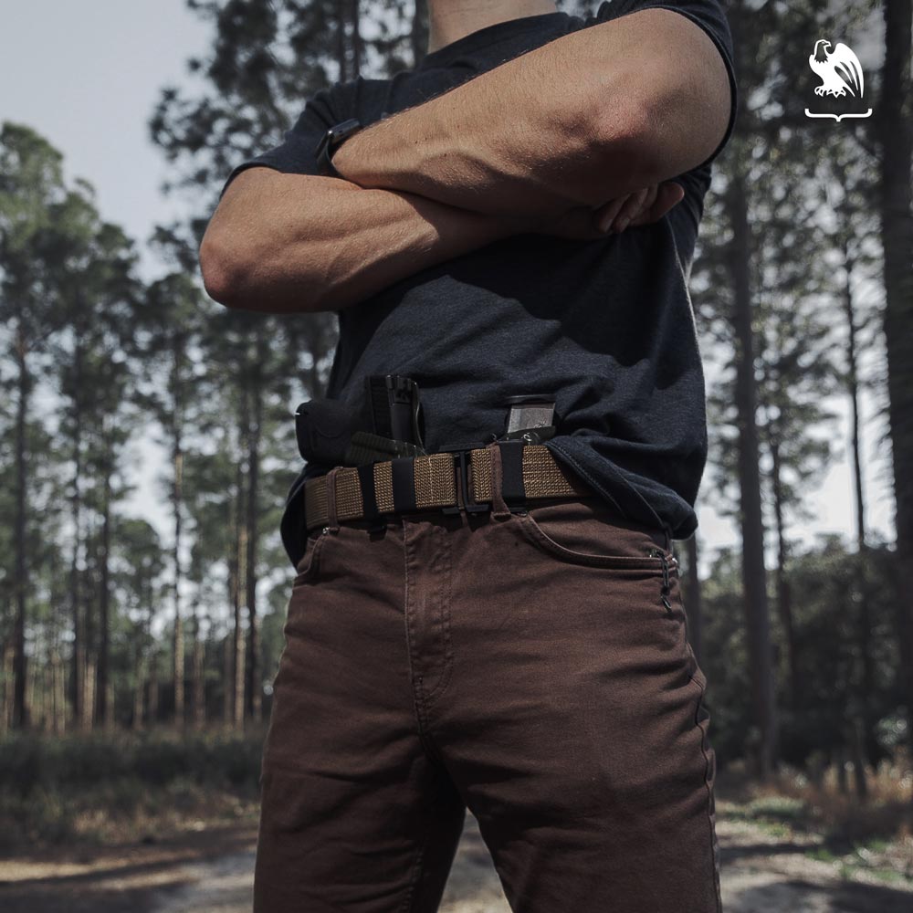 can you carry at a national park? - man carrying on a IWB Vedder Holster outdoors