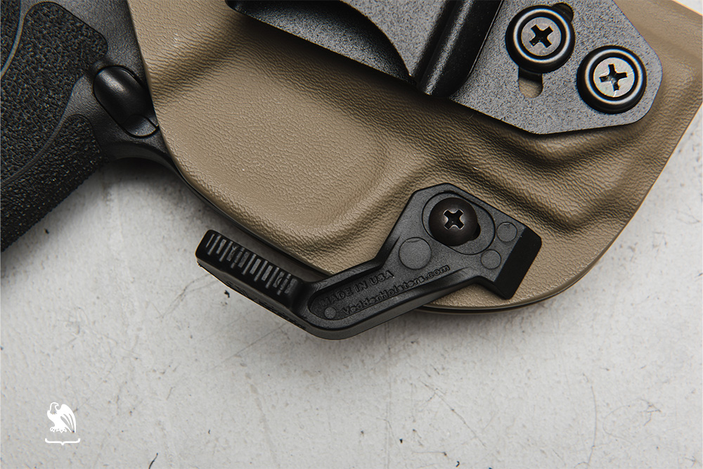 Close up on a Vedder Holsters Claw - which function is to provide comfortability and more concealment