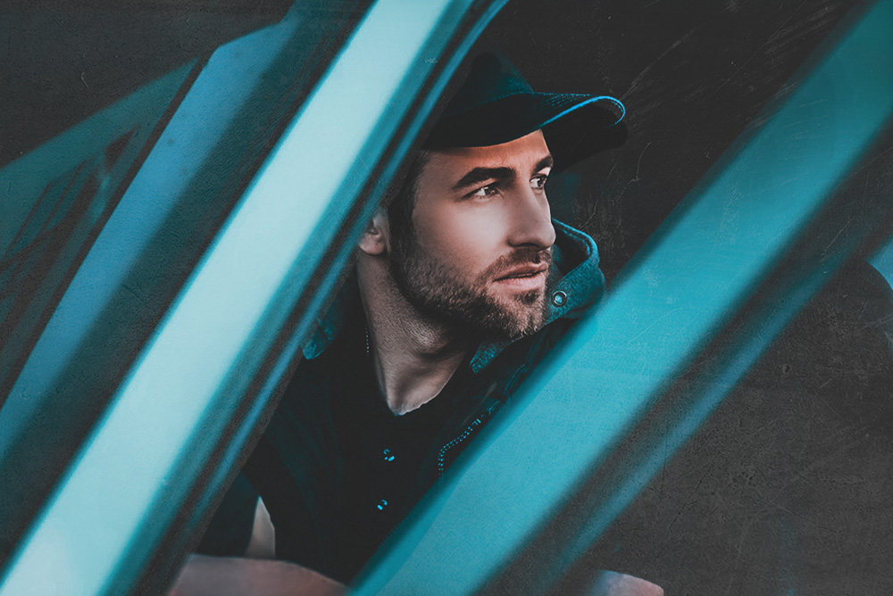 Man in a car - Vedder Holster's Stock Photography