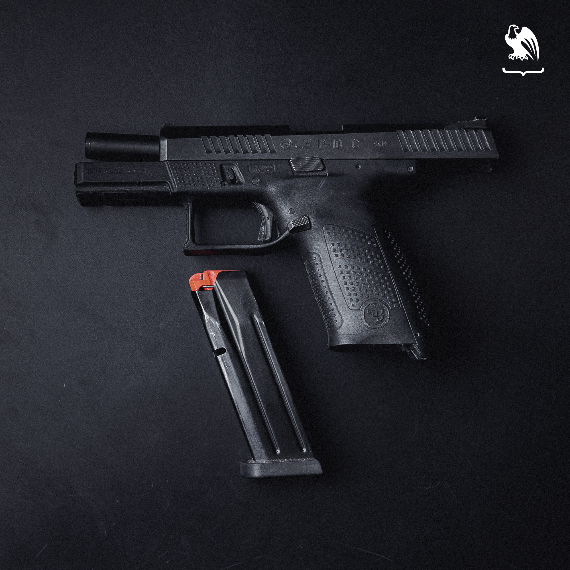 CZ P-10C handgun with its magazine