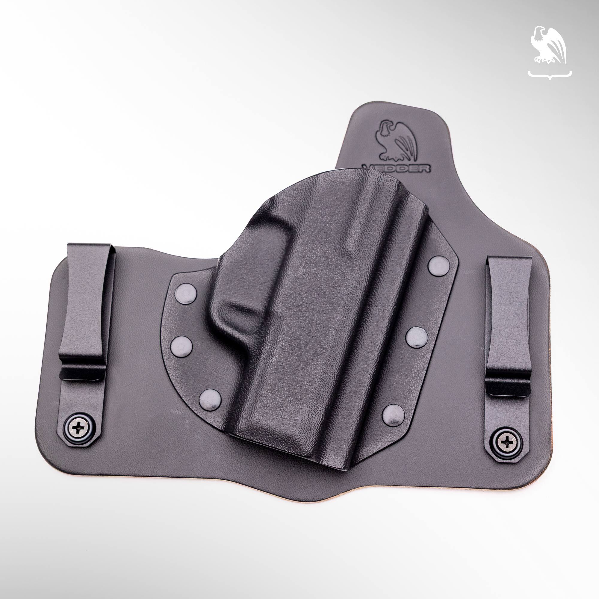 Vedder ComfortTuck IWB hybrid holster with leather backing and Kydex shell