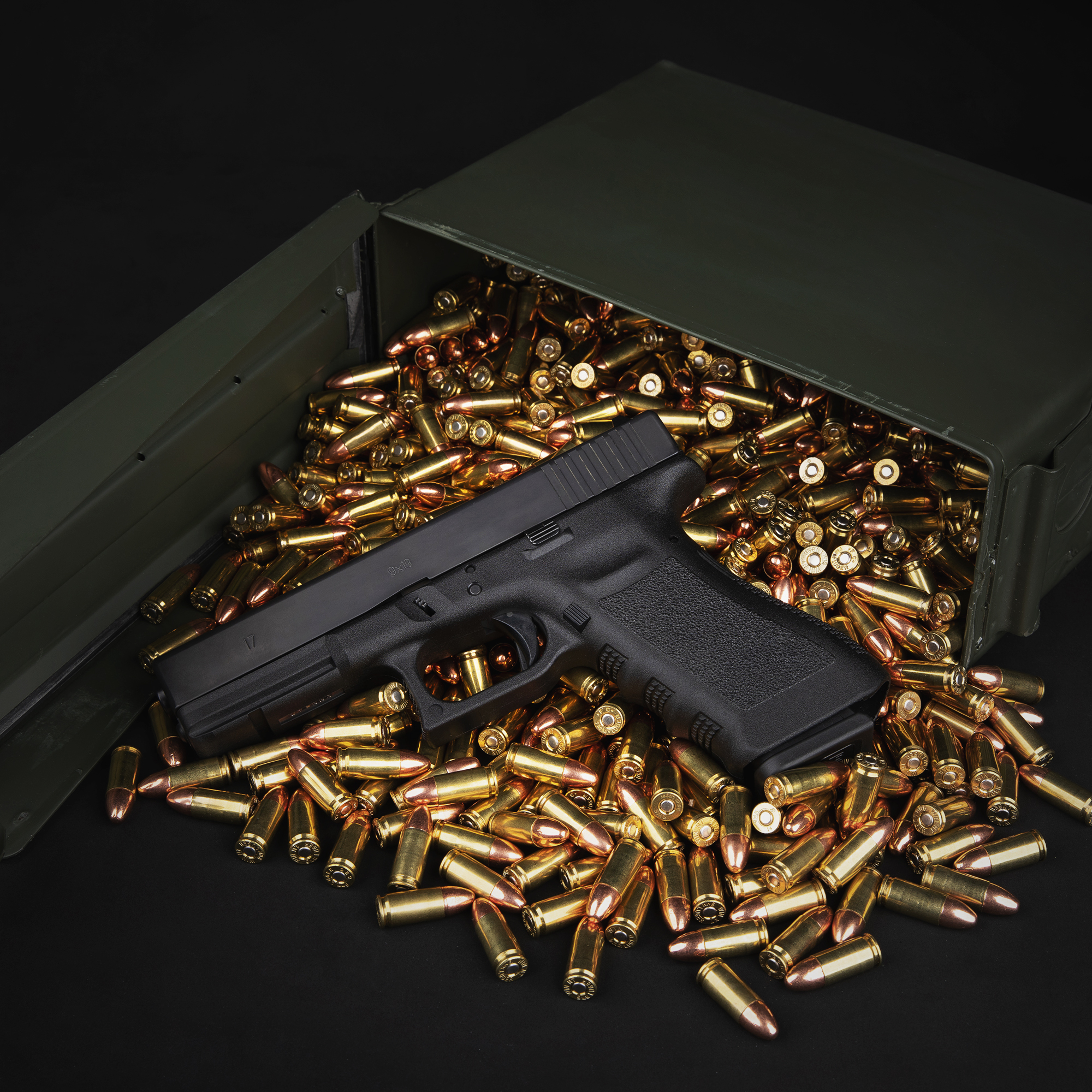 How to store ammo -  gun surrounded by bullets