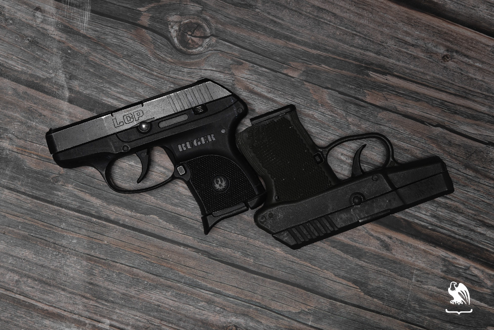 Handgun imagery of both Ruger LCP vs Kel Tec P3AT