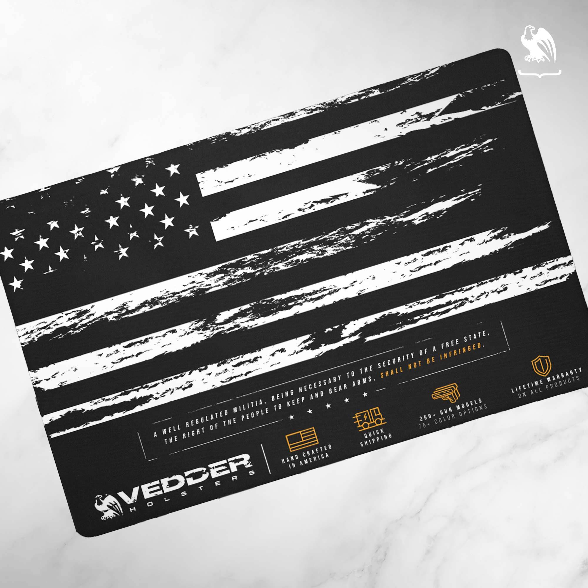 Vedder Holsters gun cleaning mat with a American flag pattern