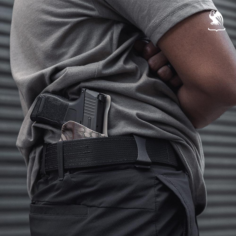 Safe to Carry one in the chamber - Vedder Holster Photography - Man carrying IWB in a Vedder Holster.