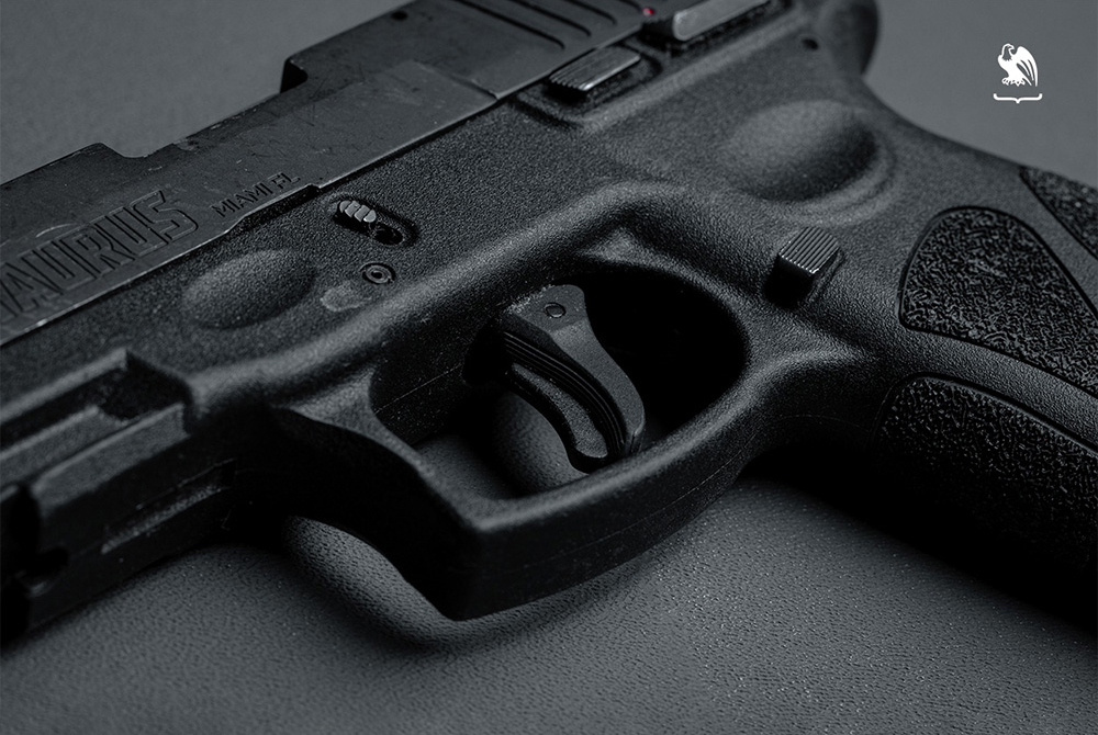 Close up on the trigger of a Taurus G2S