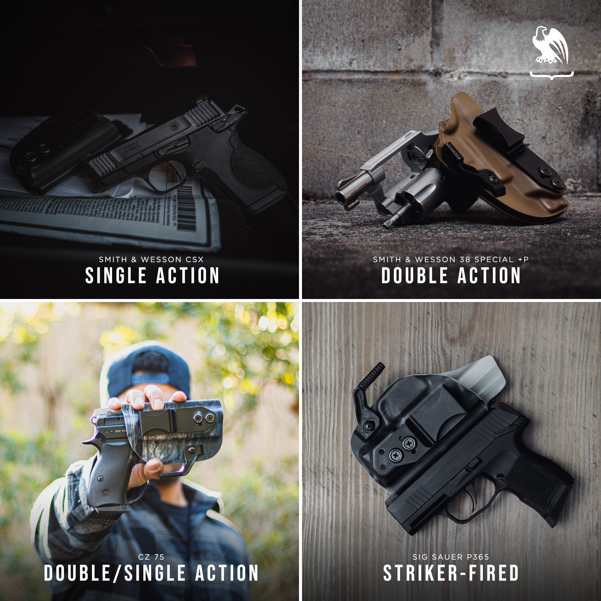Types of Triggers - Single Action, Double Action, Double/Single Action and Striker-Fired