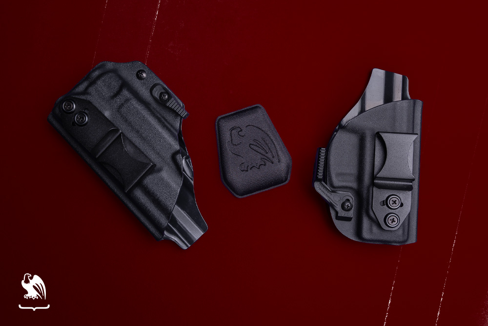 Our famous Vedder Holster Kydex LightTuck and Holster Wedge product photography